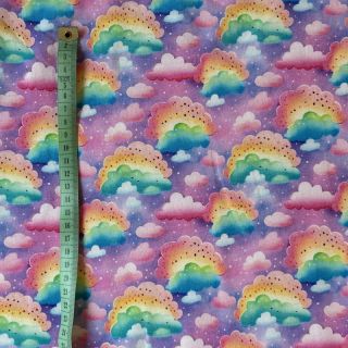 Dzianina dresowa Rainbow Clouds digital print