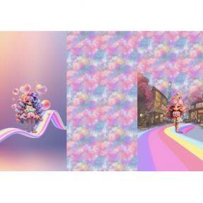 Dzianina dresowa Rainbow Girl PANEL digital print