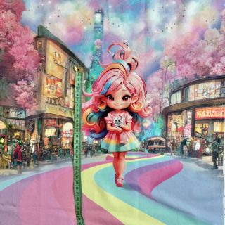 Dzianina dresowa Rainbow Girl PANEL digital print