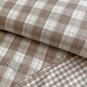 Muślin double gauze Double sided CHECKS MINI sand