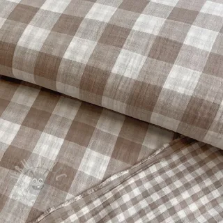 Muślin double gauze Double sided CHECKS MINI sand