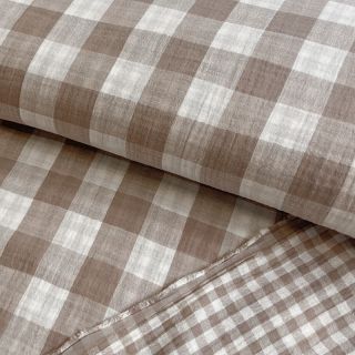 Podwójna gaza/muslin Double sided CHECKS MINI sand