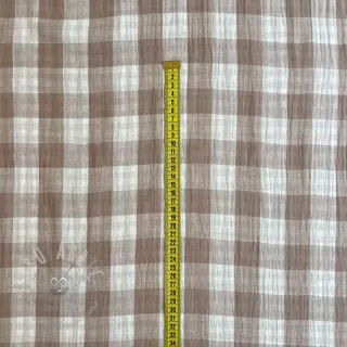 Muślin double gauze Double sided CHECKS MINI sand