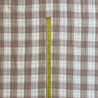 Podwójna gaza/muslin Double sided CHECKS MINI sand
