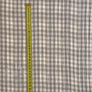 Muślin double gauze Double sided CHECKS MINI sand