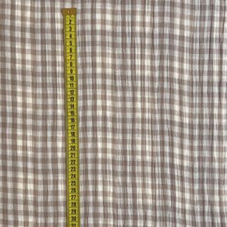 Podwójna gaza/muslin Double sided CHECKS MINI sand