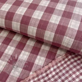Muślin double gauze Double sided CHECKS MINI rosewood