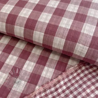 Muślin double gauze Double sided CHECKS MINI rosewood