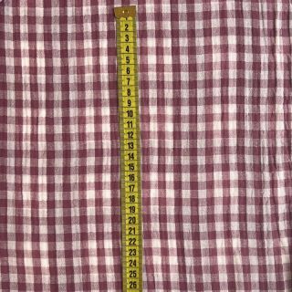 Dvojitá gázovina/mušelín Double sided CHECKS MINI rosewood