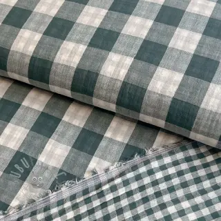 Muślin double gauze Double sided CHECKS MINI cyan