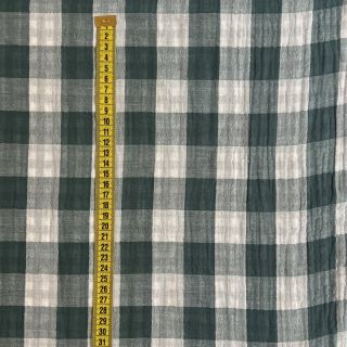 Podwójna gaza/muslin Double sided CHECKS MINI cyan