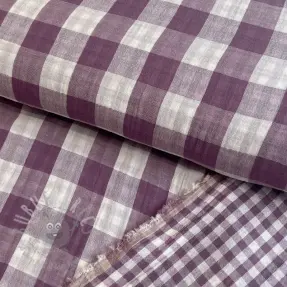 Muślin double gauze Double sided CHECKS MINI grape