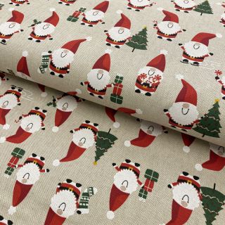 Tkanina dekoracyjna Linenlook Santa jolly gift