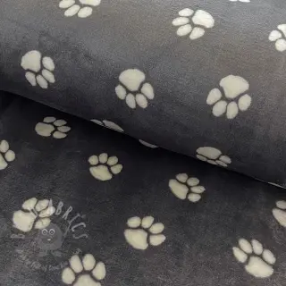 Wellness Fleece Dog paw dark grey