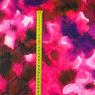 Prešívaná látka Aquarel nature gradini pink