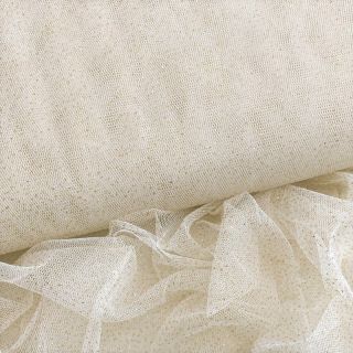 Tiul ROYAL SPARKLE ecru złoty