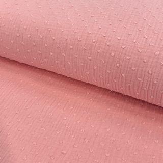 Muślin double gauze DOBBY salmon