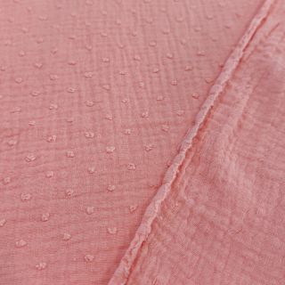 Muślin double gauze DOBBY salmon