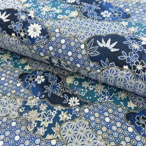 Tkanina dekoracyjna jacquard Nuage allover bleu