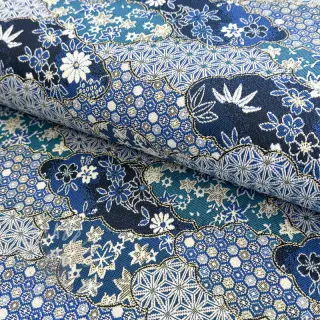 Tkanina dekoracyjna jacquard Nuage allover bleu