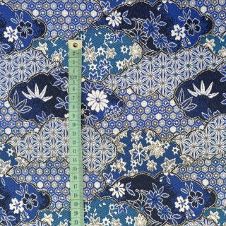 Tkanina dekoracyjna jacquard Nuage allover bleu