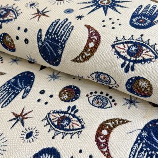 Tkanina dekoracyjna jacquard Namaste allover blanc
