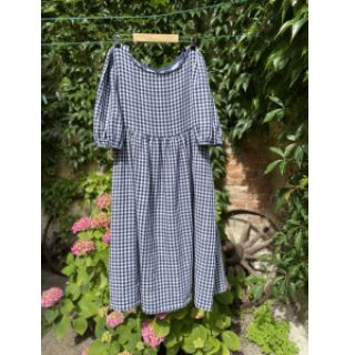 Muślin double gauze Double sided CHECKS MINI navy