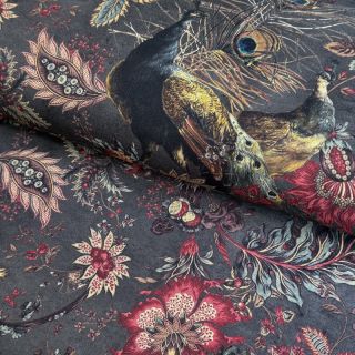 Tkanina dekoracyjna Peacock indian rose digital print