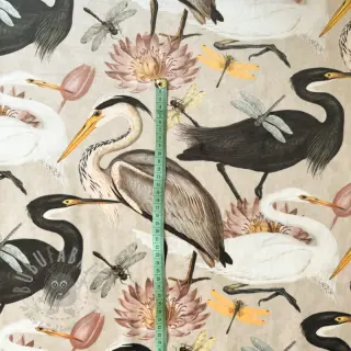 Tkanina dekoracyjna VELVET Heron bird camel