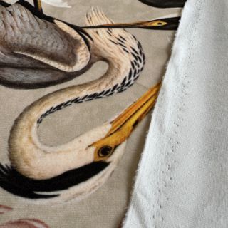 Tkanina dekoracyjna VELVET Heron bird camel