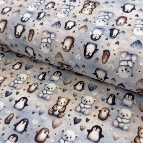 Dzianina Pingu and friends design B digital print