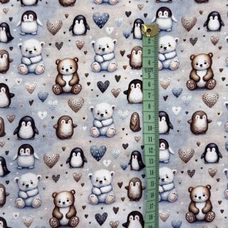 Dzianina Pingu and friends design B digital print