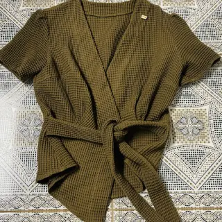 Wafel bawełniany moss green