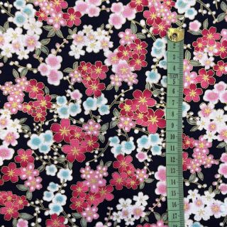 Bawełniana tkanina JAPAN Naomi noir
