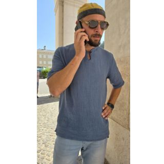 Podwójna gaza/muslin indigo