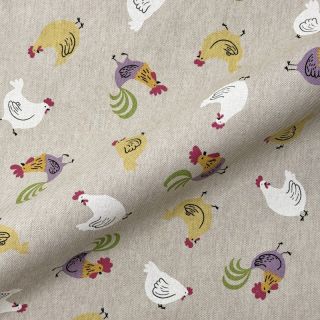 Tkanina dekoracyjna Linenlook Rooster And Chick