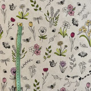 Tkanina dekoracyjna Linenlook Spring Doodle Time