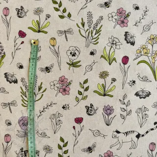 Tkanina dekoracyjna Linenlook Spring Doodle Time