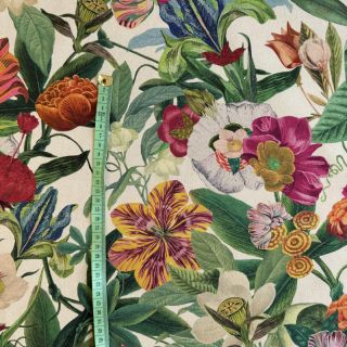 Tkanina dekoracyjna premium Linenlook Flashy Floral Party digital print