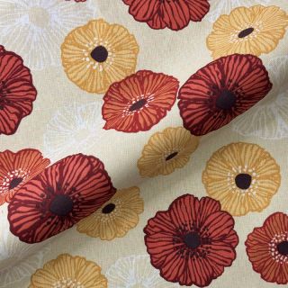Tkanina dekoracyjna premium Poppy Flower Joy