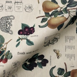 Tkanina dekoracyjna premium Linenlook Redfruit Jam Recipe digital print