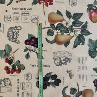 Tkanina dekoracyjna premium Linenlook Redfruit Jam Recipe digital print