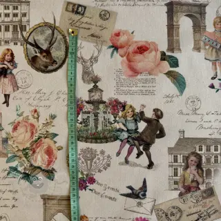 Tkanina dekoracyjna premium Linenlook Poetry Romantic Scene digital print