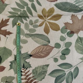 Tkanina dekoracyjna premium Linenlook Coloured Leaf Mix digital print