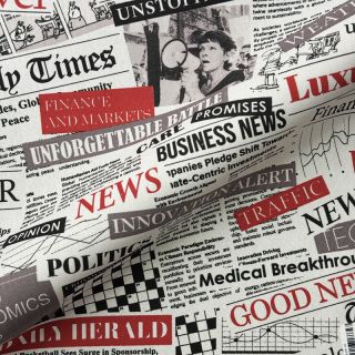 Tkanina dekoracyjna premium Newspaper Headlines