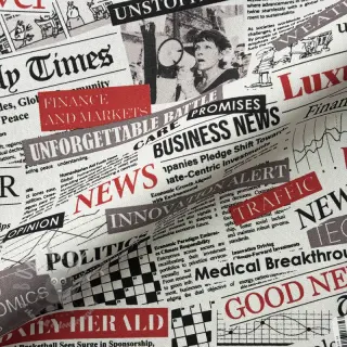 Tkanina dekoracyjna premium Newspaper Headlines