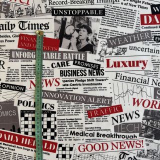 Tkanina dekoracyjna premium Newspaper Headlines