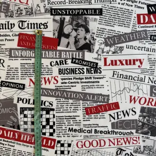 Tkanina dekoracyjna premium Newspaper Headlines