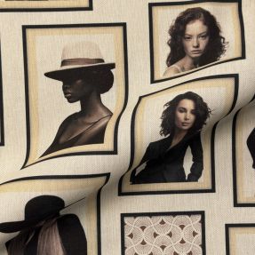 Tkanina dekoracyjna premium Linenlook Portrait Wall Frames digital print