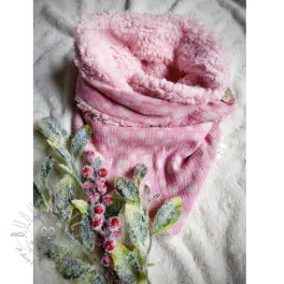 Muślin double gauze JACQUARD Dots pink